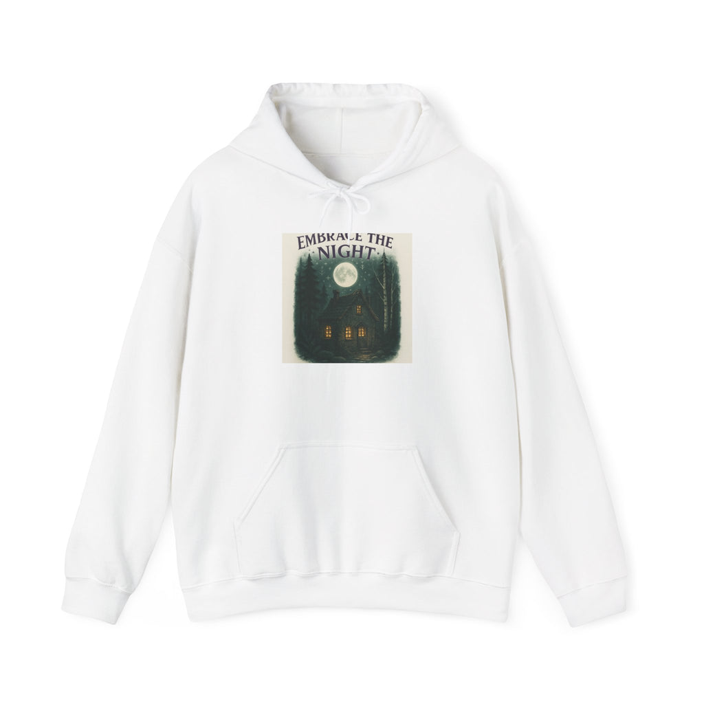 Hoodie — 'Embark on the Night' Moonlit Cabin Graphic Hoodie