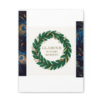 Canvas Wall Art - 'Glamour in Every Moment' Green Laurel Wreath