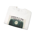 Embrace the Night Sweatshirt - Moonlit Cabin Forest Cozy Crewneck