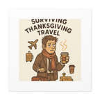Surviving Thanksgiving Travel Canvas Art — Funny Travel Humor Wall Decor