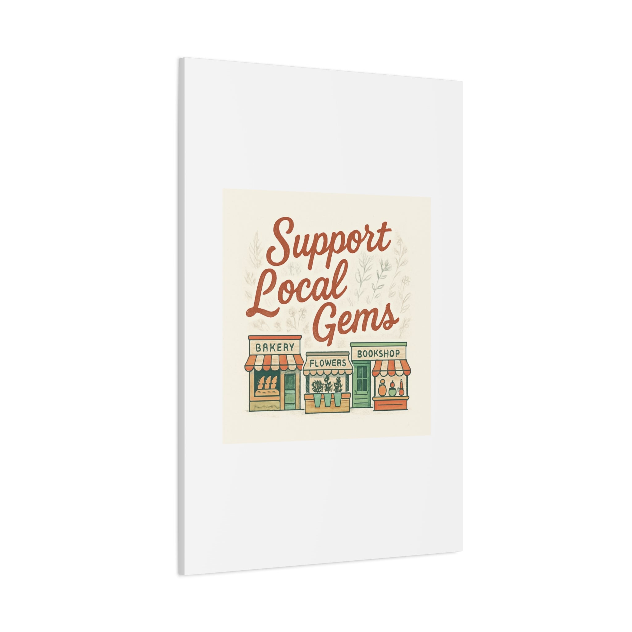 Support Local Gems Canvas Wall Art — Small Business Bakery Flowers Bookshop Print