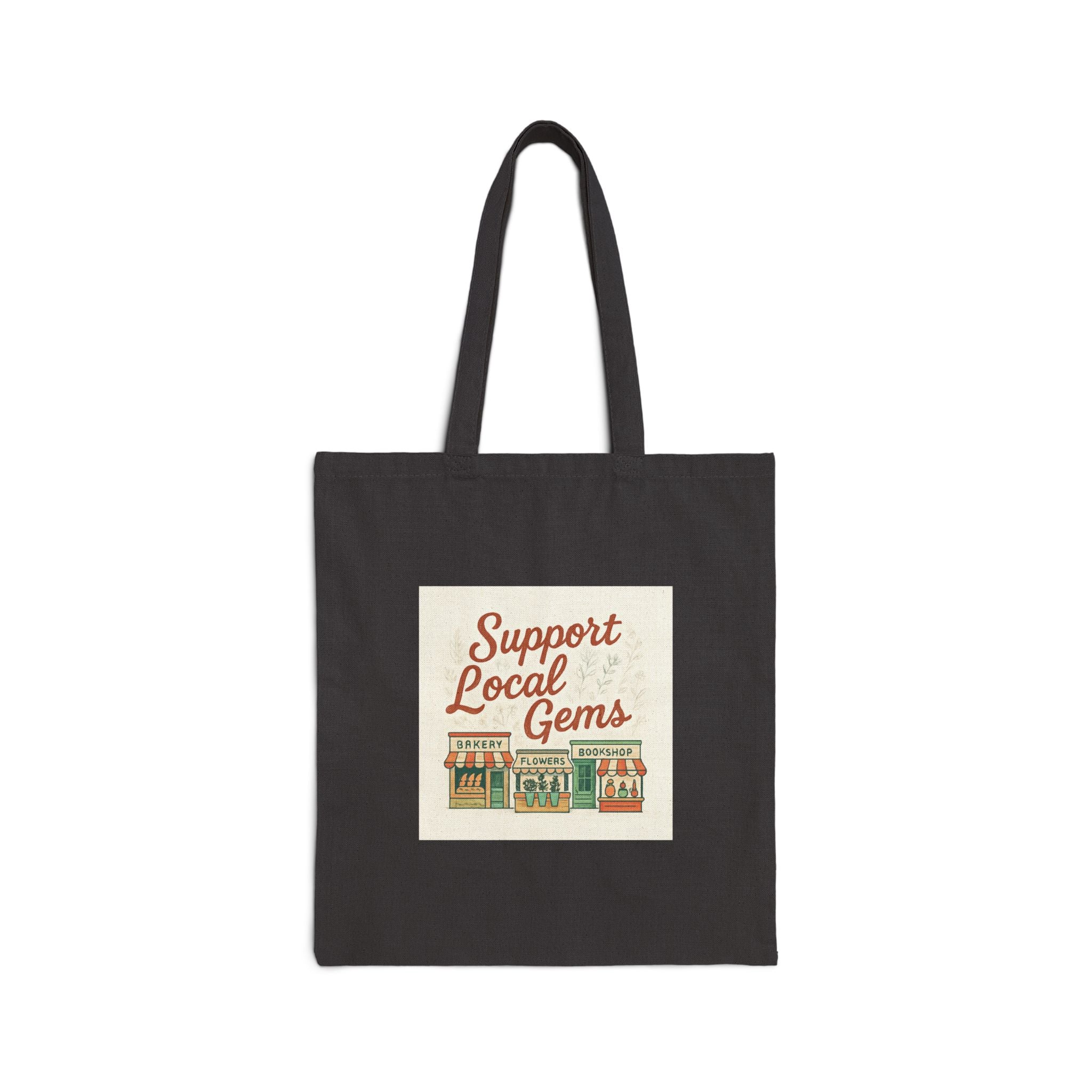 Support Local Gems Canvas Tote Bag — Eco-Friendly Market Shopper