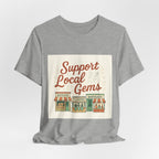 Support Local Gems T-Shirt – Small Business Bakery, Flower & Bookshop Tee