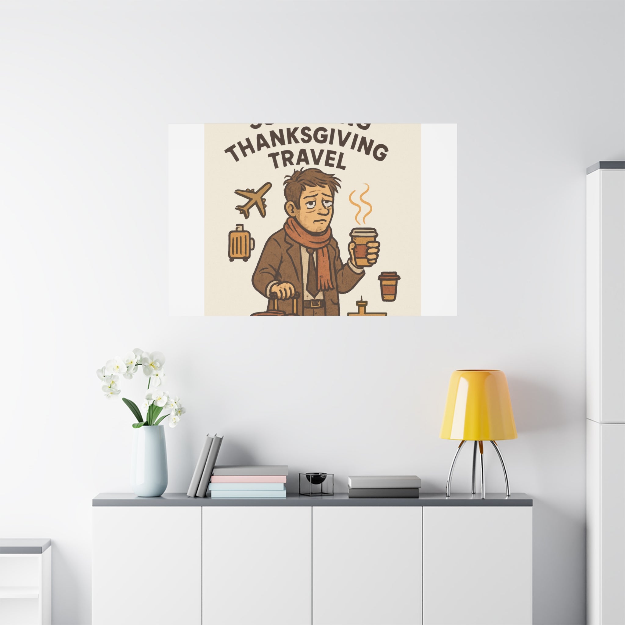 Surviving Thanksgiving Travel Canvas Art — Funny Travel Humor Wall Decor