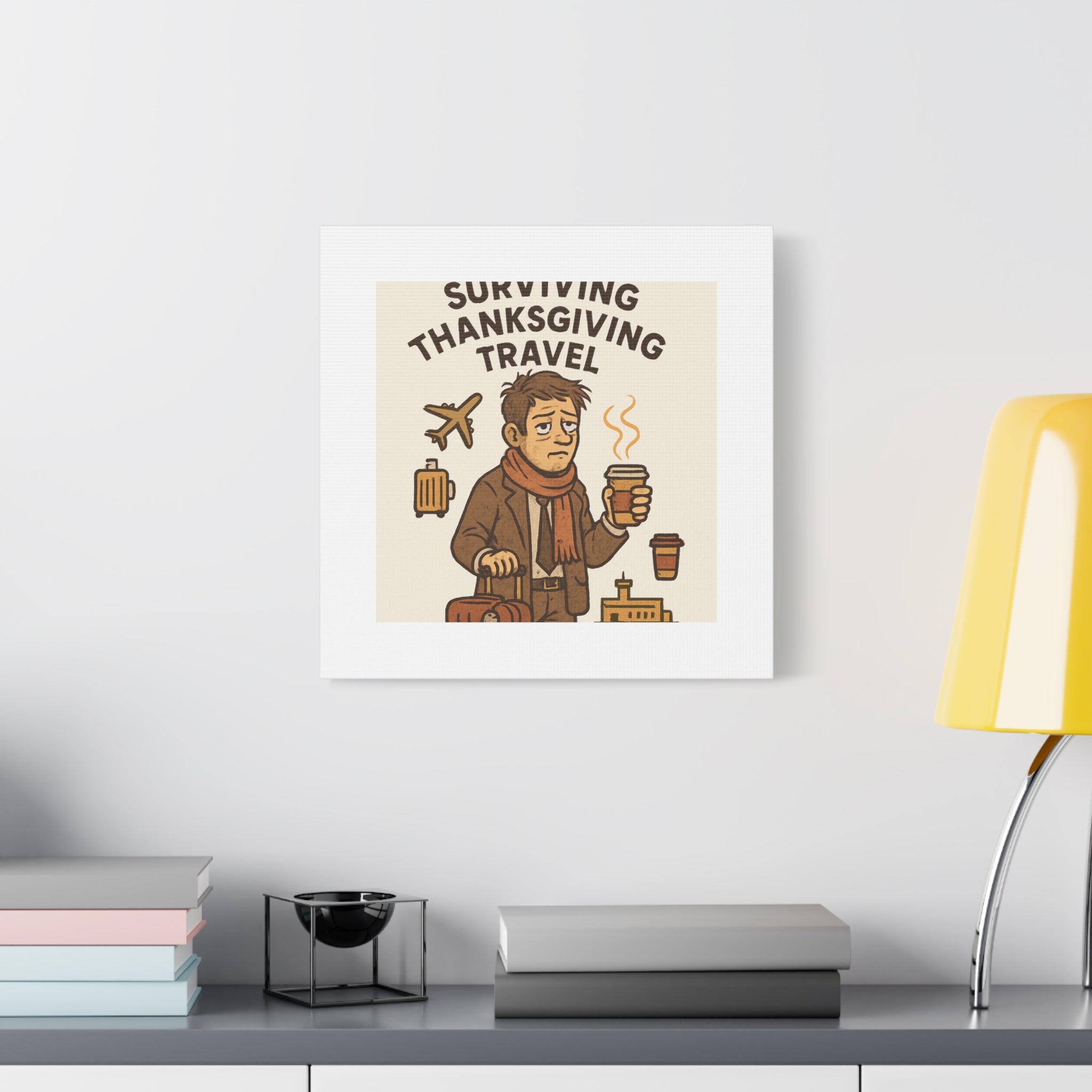 Surviving Thanksgiving Travel Canvas Art — Funny Travel Humor Wall Decor