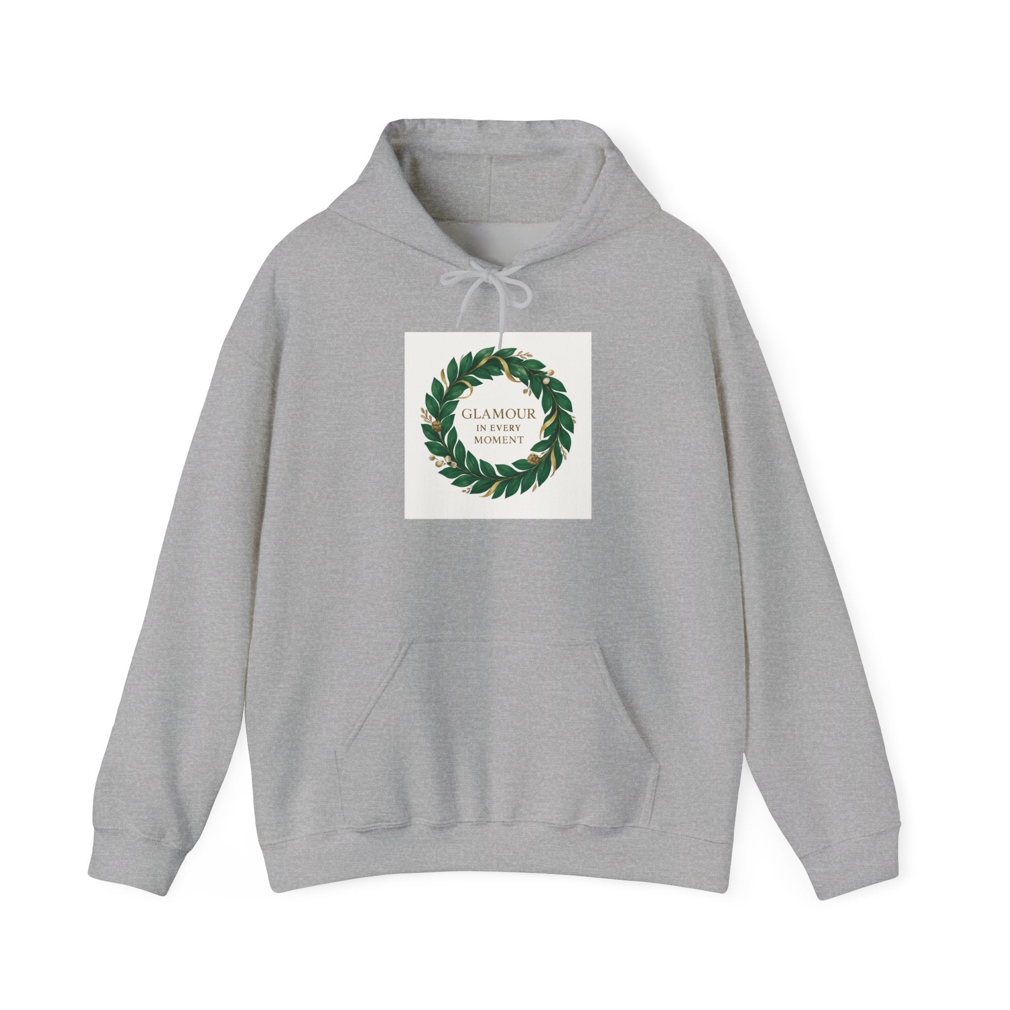Hoodie — 'Glamour Is My Weapon' Wreath Graphic Pullover