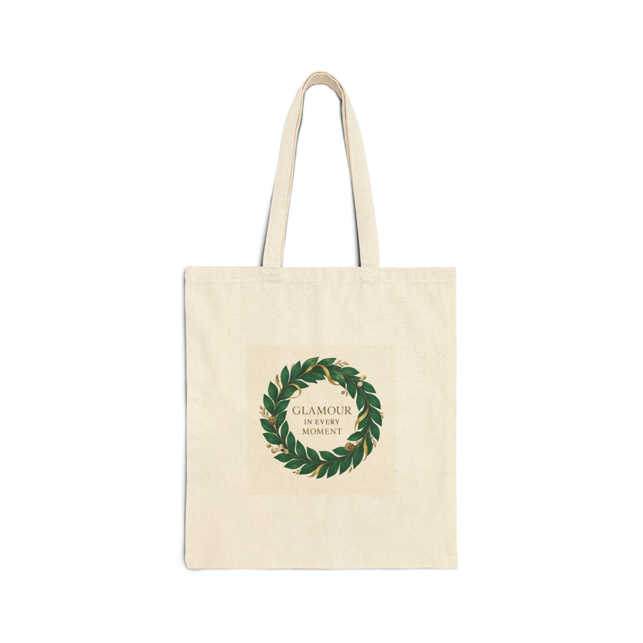 Tote Bag - 'Glamour & Grace' Laurel Wreath Cotton Canvas Tote