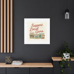 Support Local Gems Canvas Wall Art — Small Business Bakery Flowers Bookshop Print