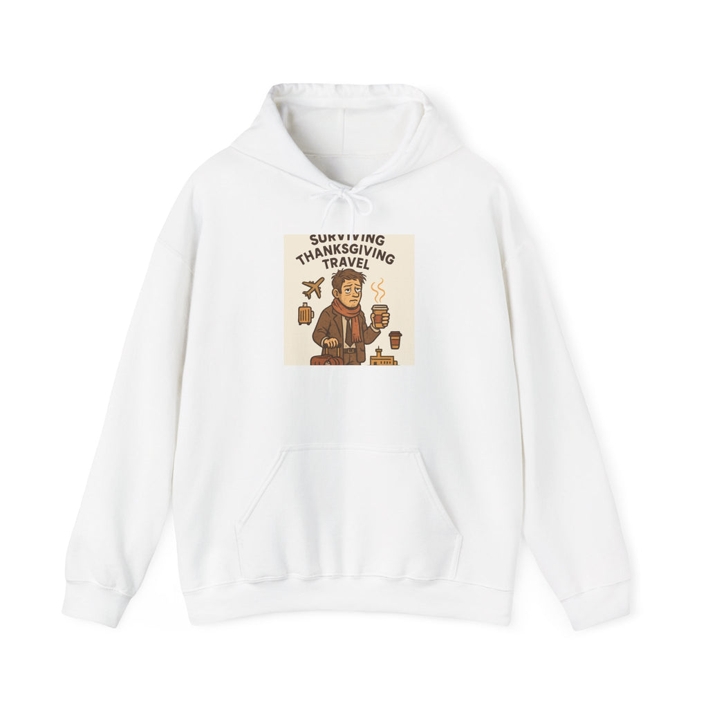 Thanksgiving Travel Hoodie — Surviving Thanksgiving Travel Graphic Sweatshirt