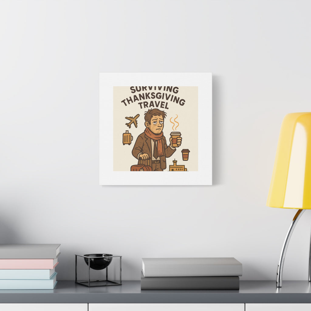 Surviving Thanksgiving Travel Canvas Art — Funny Travel Humor Wall Decor