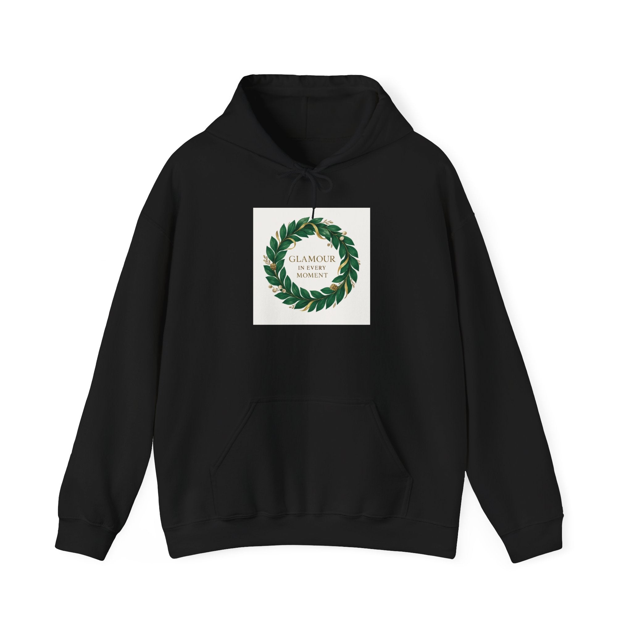 Hoodie — 'Glamour Is My Weapon' Wreath Graphic Pullover