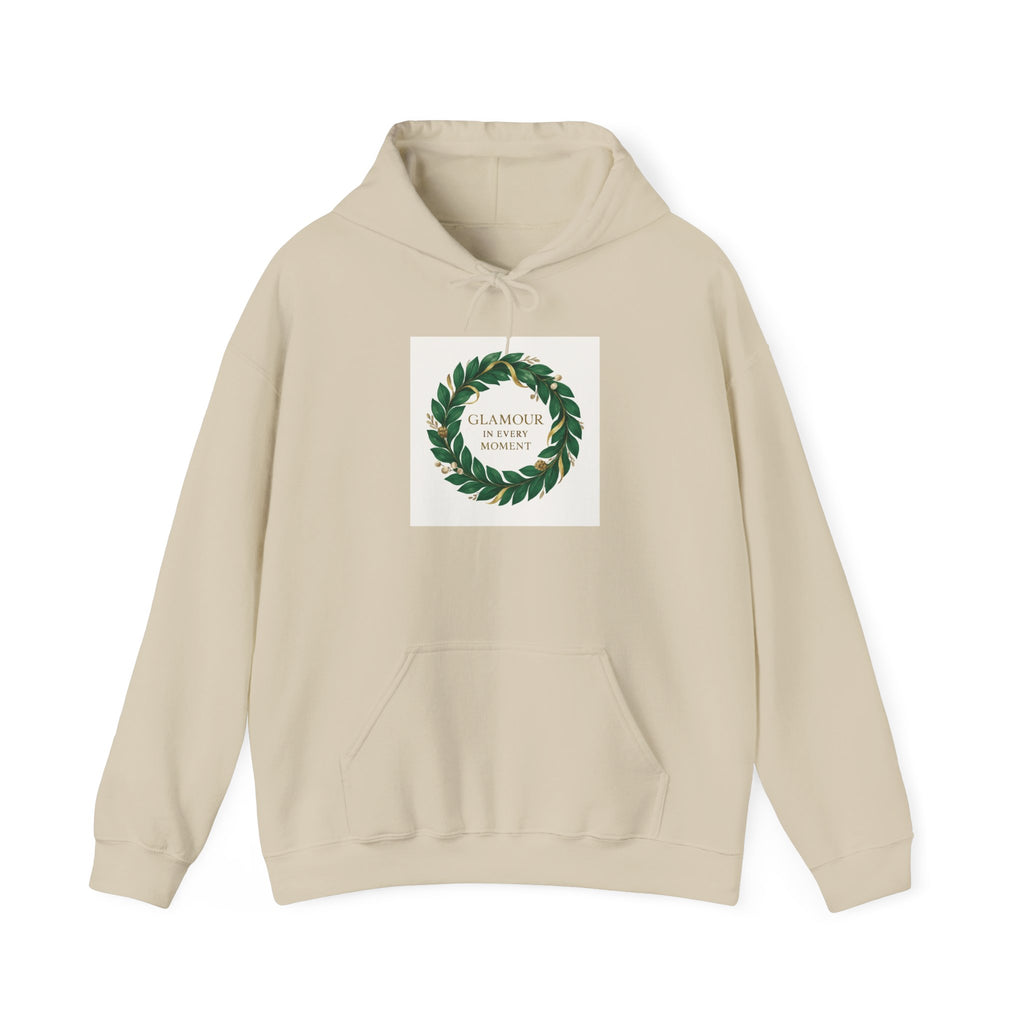 Hoodie — 'Glamour Is My Weapon' Wreath Graphic Pullover