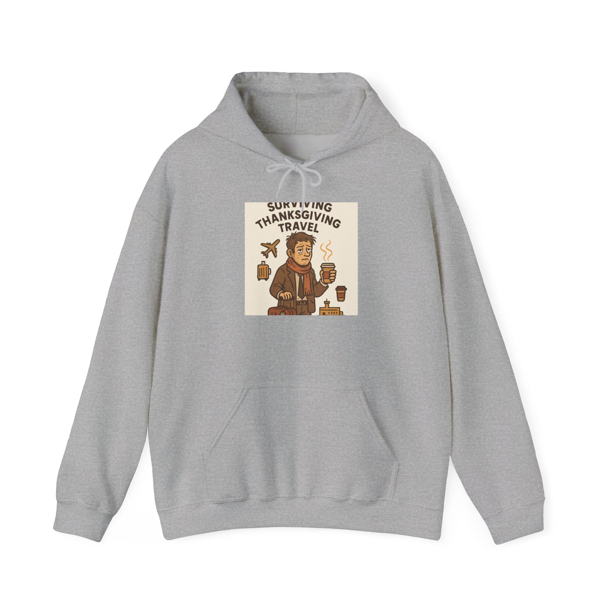 Thanksgiving Travel Hoodie — Surviving Thanksgiving Travel Graphic Sweatshirt