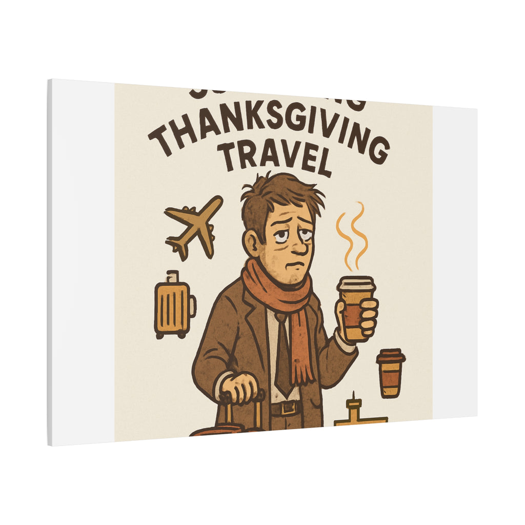 Surviving Thanksgiving Travel Canvas Art — Funny Travel Humor Wall Decor
