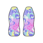 Pastel Leopard Car Seat Covers — Colorful Animal Print Auto Seat Protector