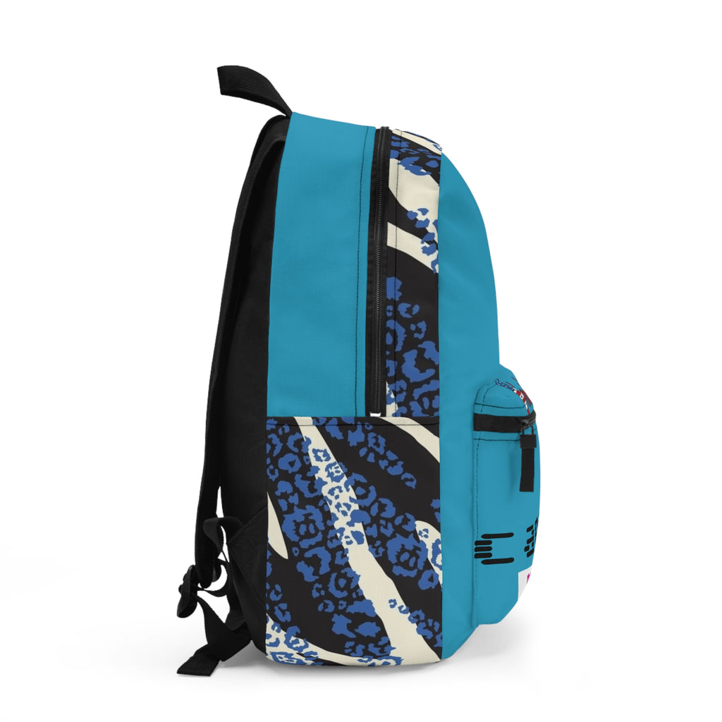 Orange Leopard Accent Backpack — 'America' Pocket Graphic, Trendy Animal Print Daypack