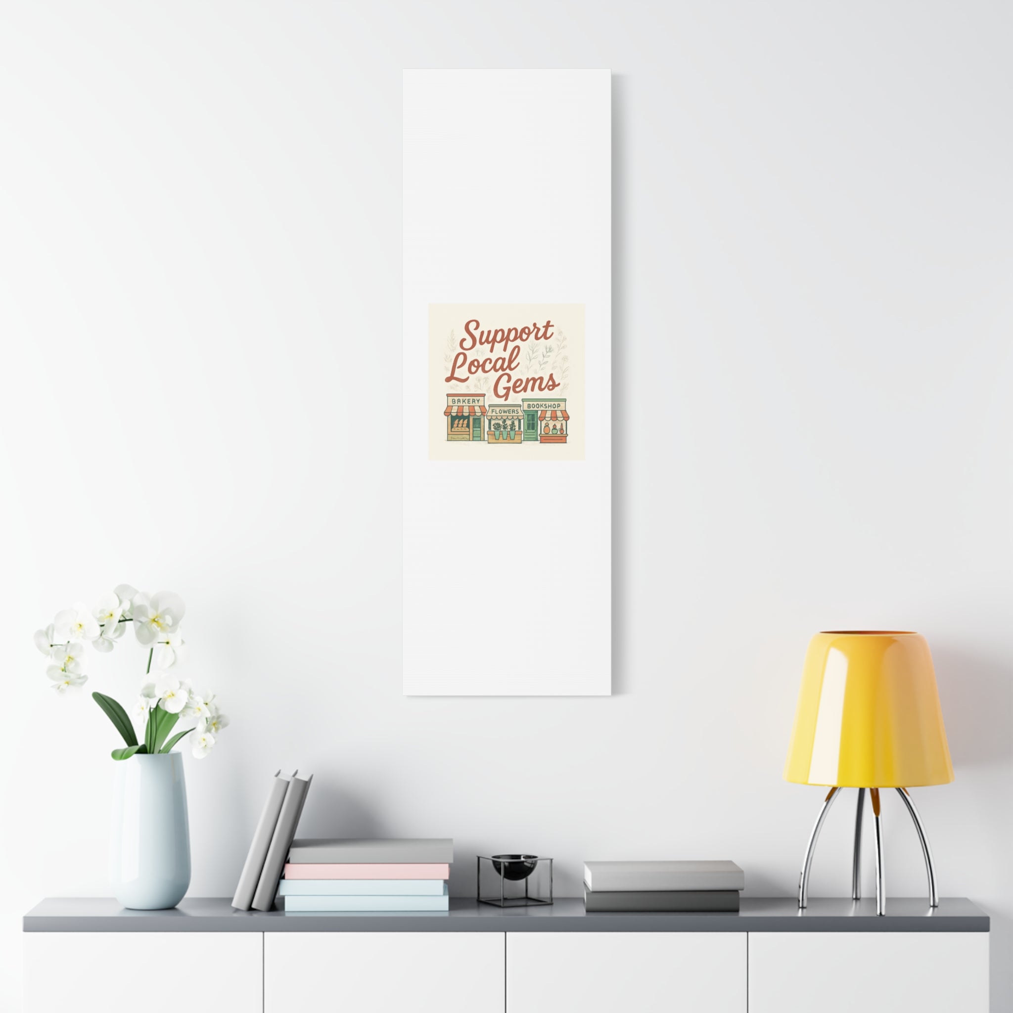 Support Local Gems Canvas Wall Art — Small Business Bakery Flowers Bookshop Print