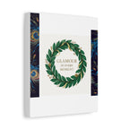 Canvas Wall Art - 'Glamour in Every Moment' Green Laurel Wreath