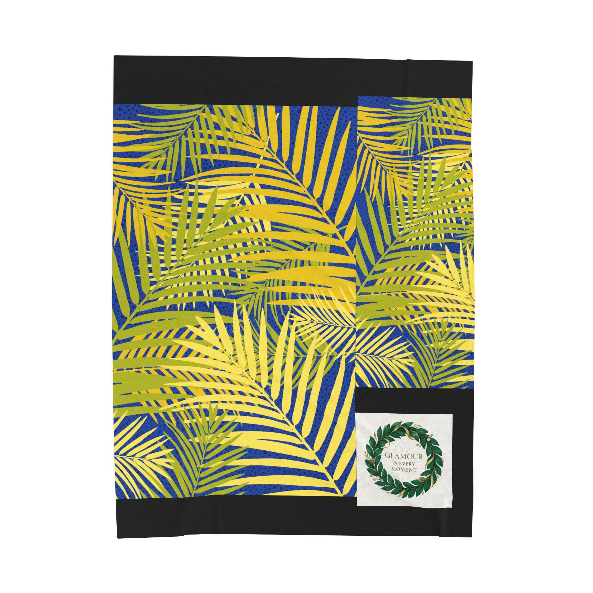 Glamour in Every Moment Velveteen Plush Blanket — Elegant Laurel Wreath Cozy Throw