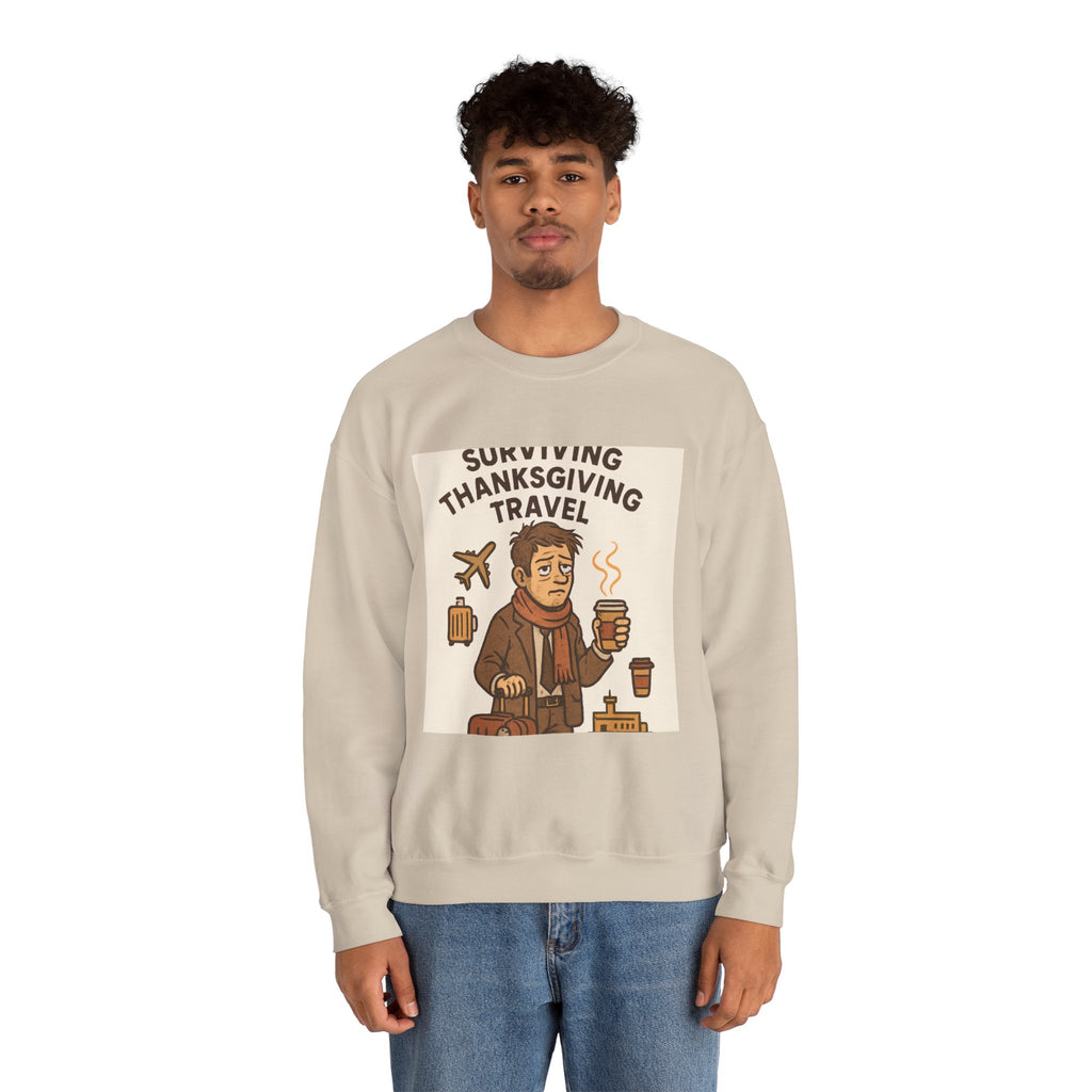 Thanksgiving Travel Sweatshirt — "Surviving Thanksgiving Travel" Crewneck