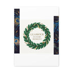Canvas Wall Art - 'Glamour in Every Moment' Green Laurel Wreath