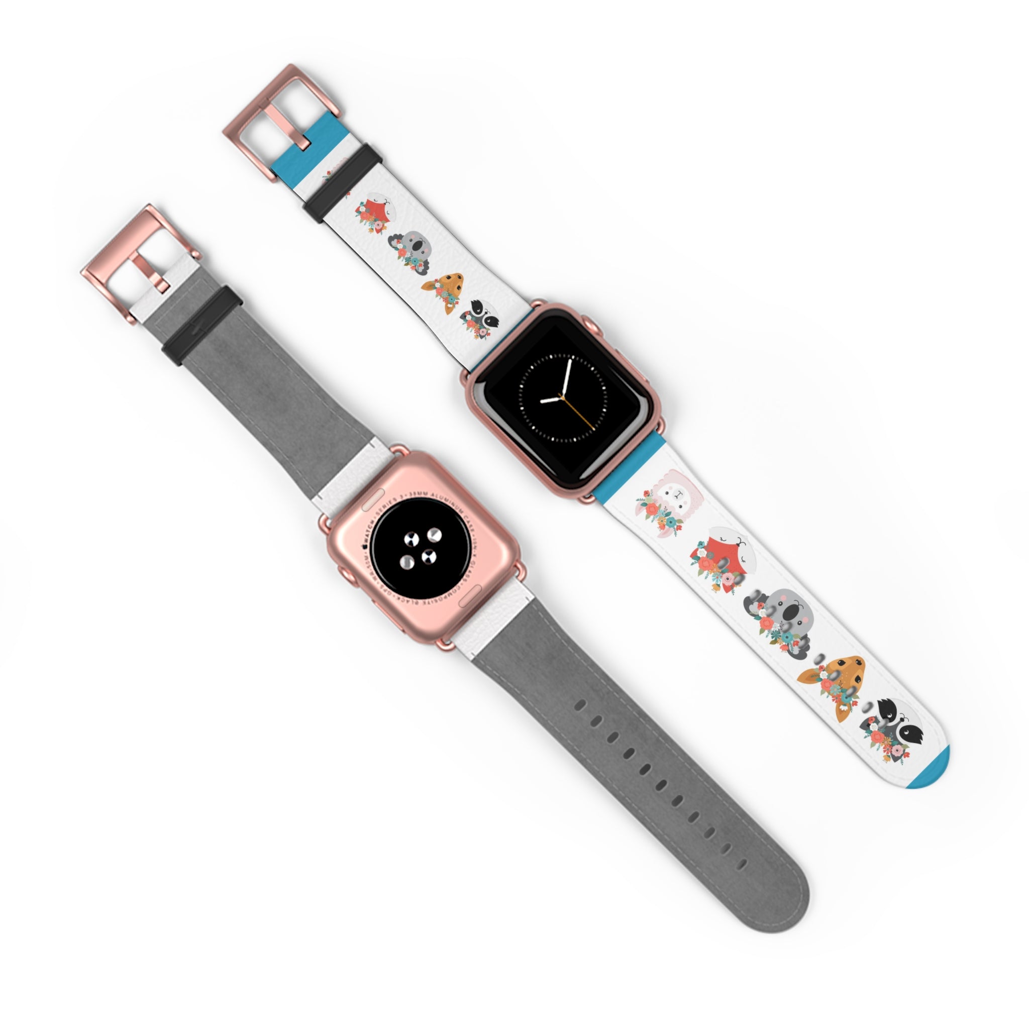 Cute Woodland Animals Watch Band — Floral Fox, Koala & Raccoon Apple Watch Strap