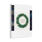 Canvas Wall Art - 'Glamour in Every Moment' Green Laurel Wreath
