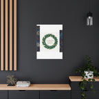 Canvas Wall Art - 'Glamour in Every Moment' Green Laurel Wreath