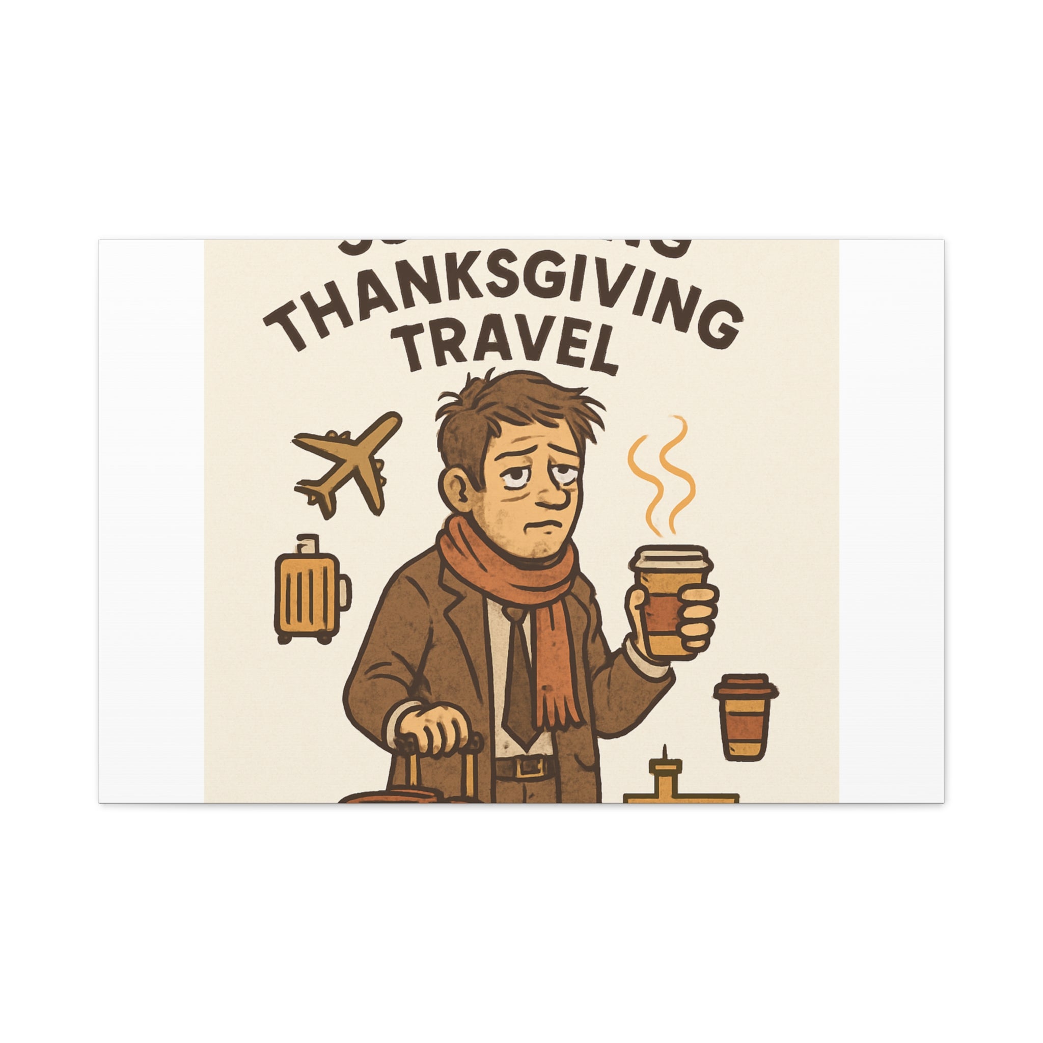 Surviving Thanksgiving Travel Canvas Art — Funny Travel Humor Wall Decor