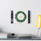Canvas Wall Art - 'Glamour in Every Moment' Green Laurel Wreath