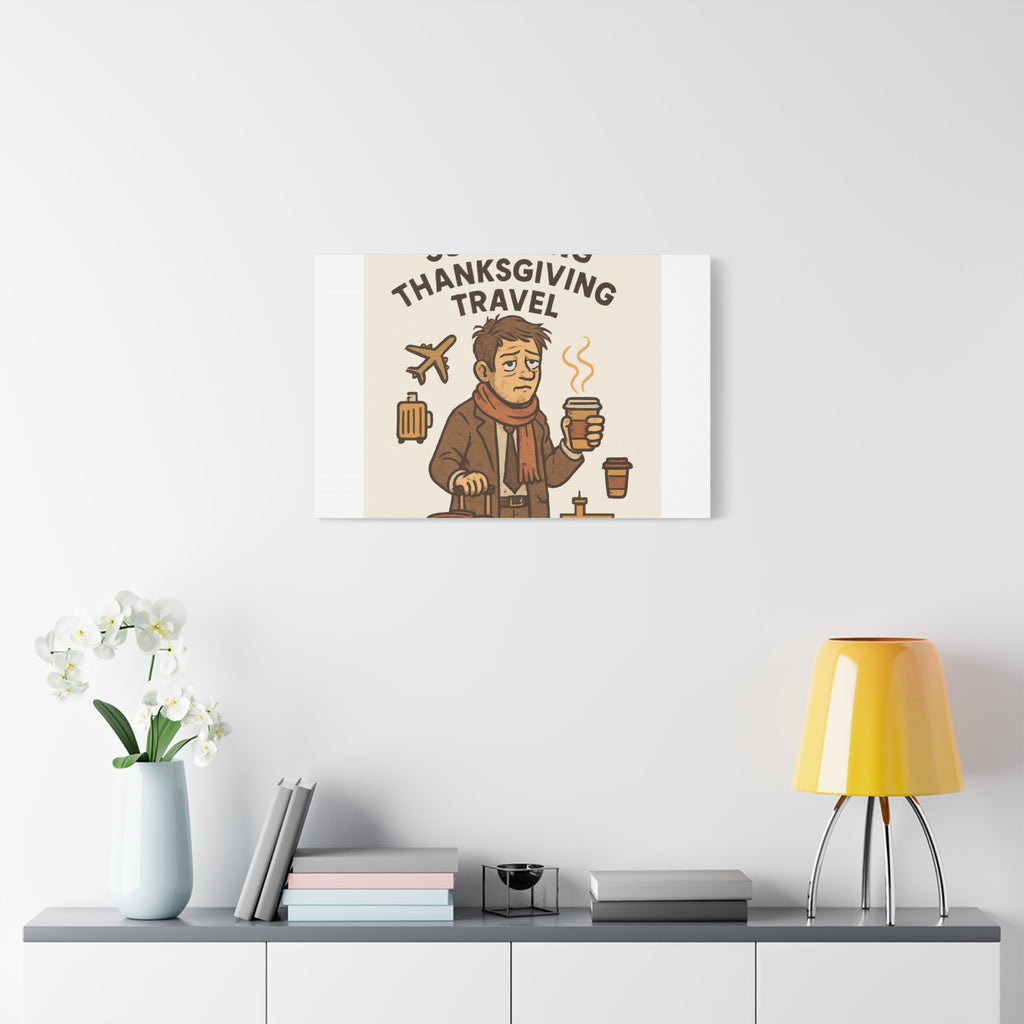 Surviving Thanksgiving Travel Canvas Art — Funny Travel Humor Wall Decor