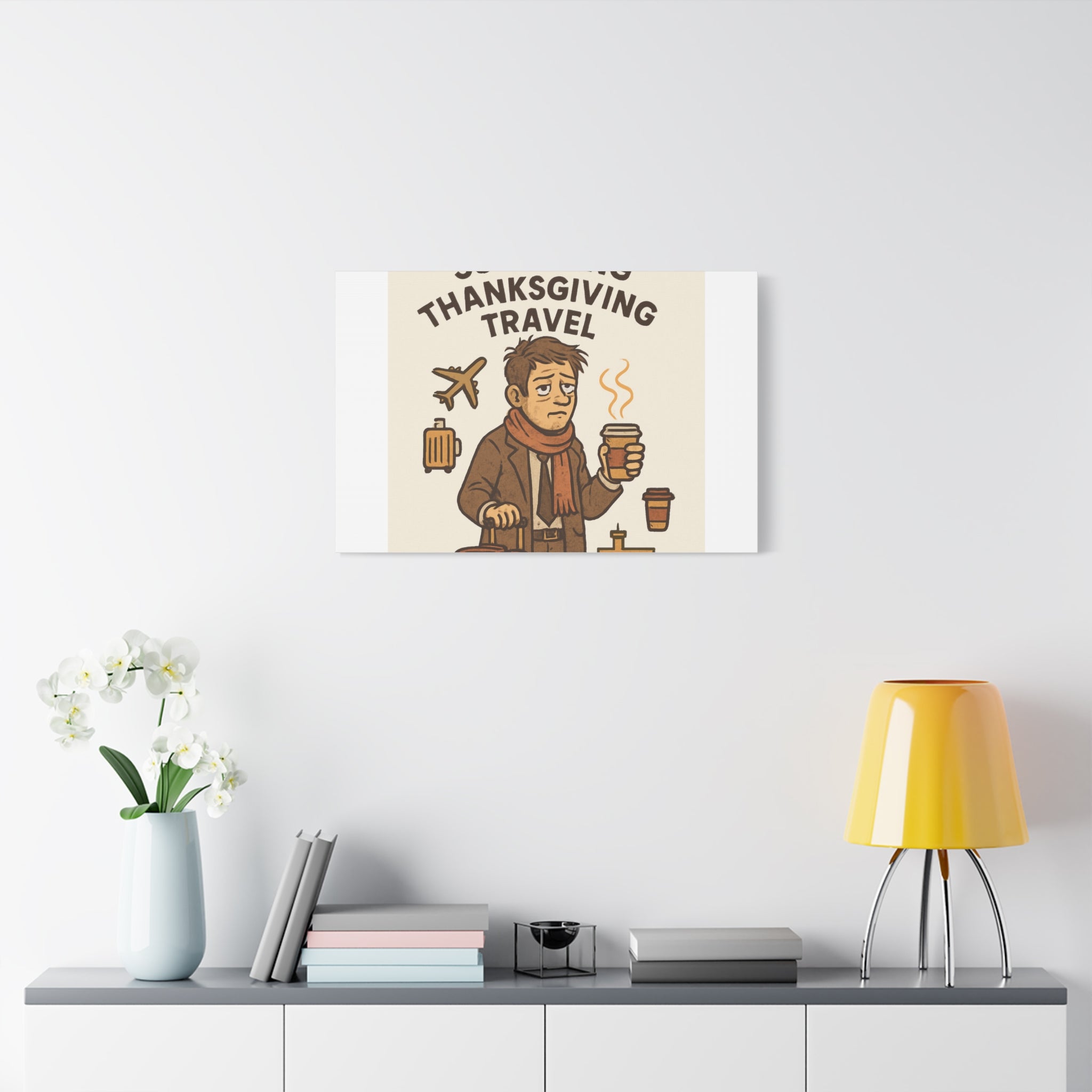 Surviving Thanksgiving Travel Canvas Art — Funny Travel Humor Wall Decor