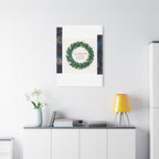 Canvas Wall Art - 'Glamour in Every Moment' Green Laurel Wreath