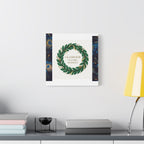 Canvas Wall Art - 'Glamour in Every Moment' Green Laurel Wreath