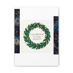 Canvas Wall Art - 'Glamour in Every Moment' Green Laurel Wreath