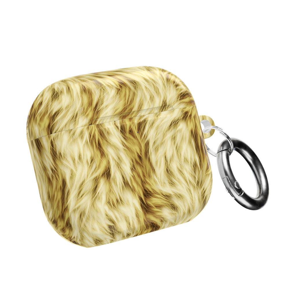 Faux Fur Print AirPod Case – Cozy Yellow Tiger Fur Protective Cover