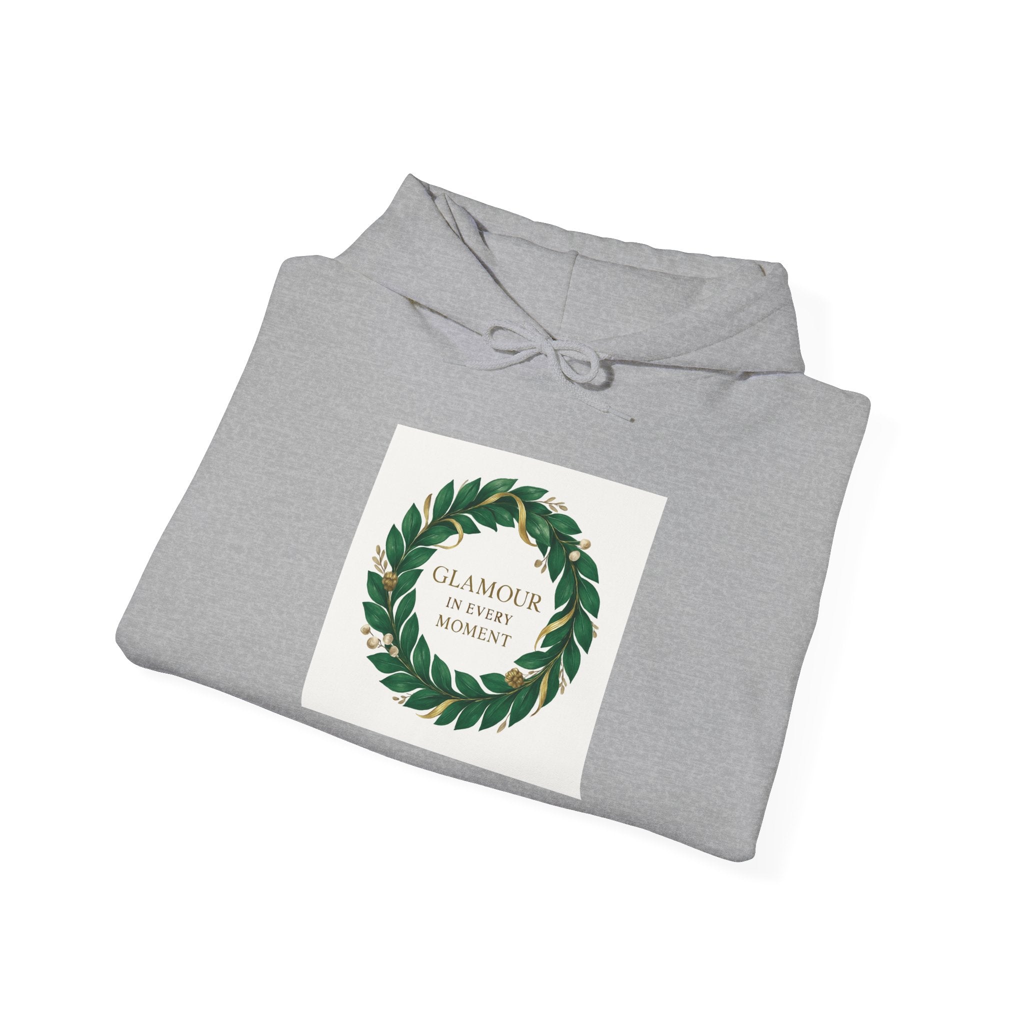 Hoodie — 'Glamour Is My Weapon' Wreath Graphic Pullover