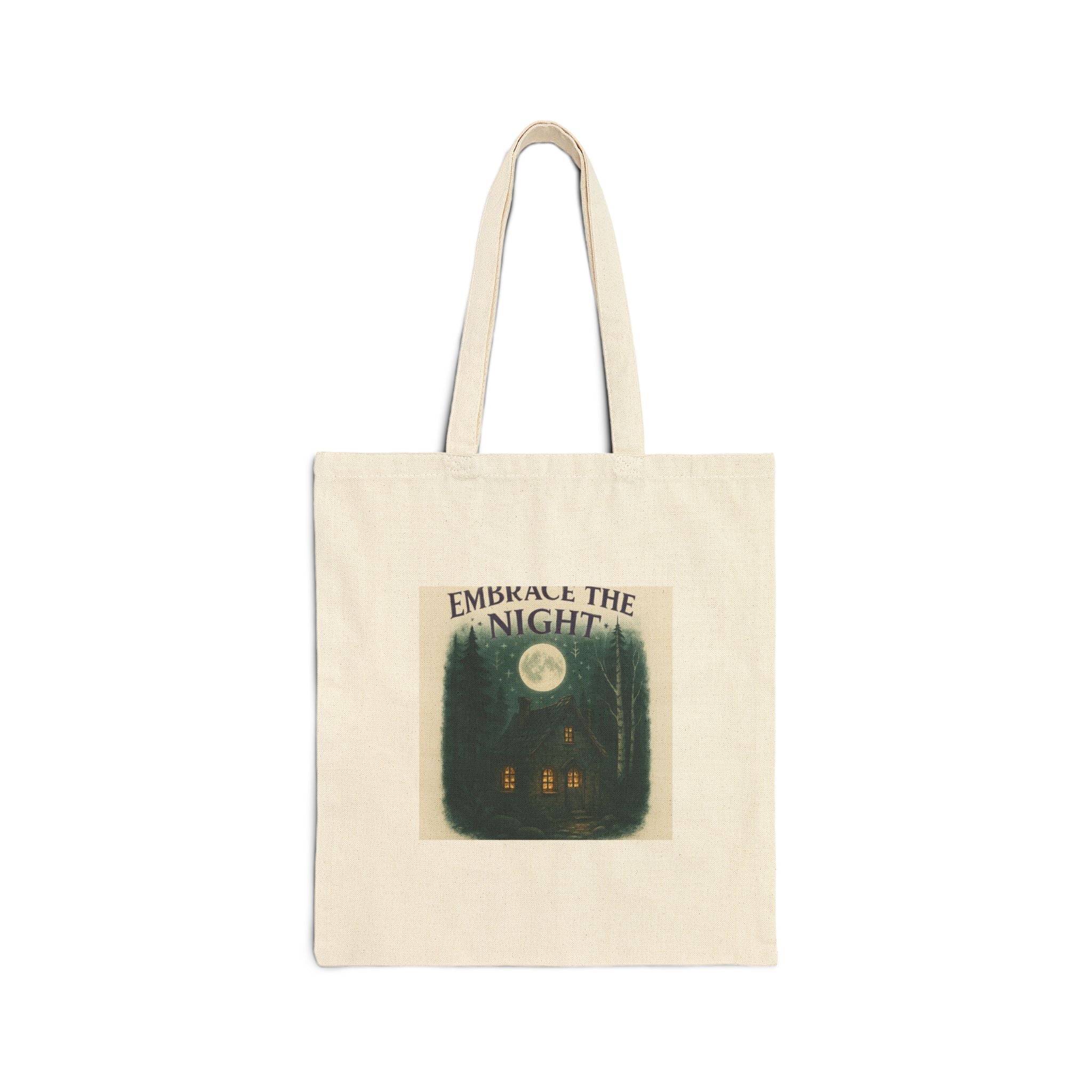 Tote Bag — "Embrace the Night" Moonlit Forest Canvas Tote