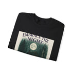 Embrace the Night Sweatshirt - Moonlit Cabin Forest Cozy Crewneck