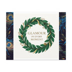 Canvas Wall Art - 'Glamour in Every Moment' Green Laurel Wreath