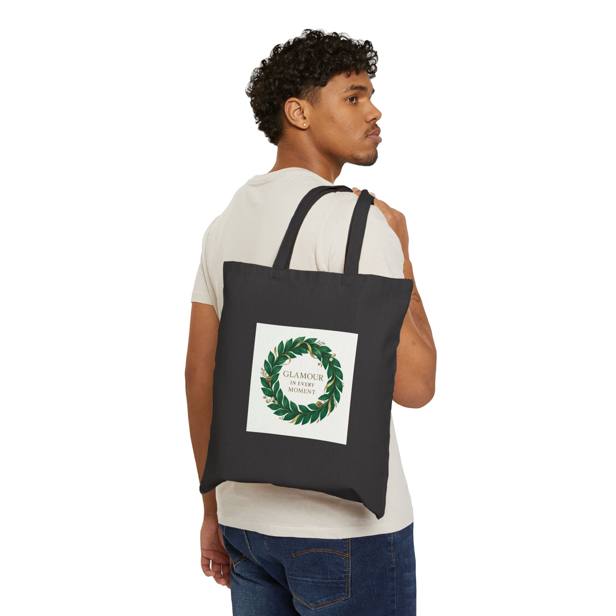 Tote Bag - 'Glamour & Grace' Laurel Wreath Cotton Canvas Tote
