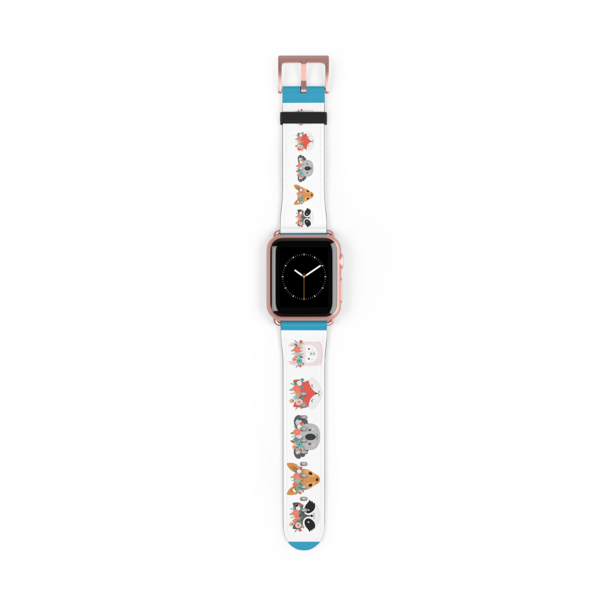 Cute Woodland Animals Watch Band — Floral Fox, Koala & Raccoon Apple Watch Strap